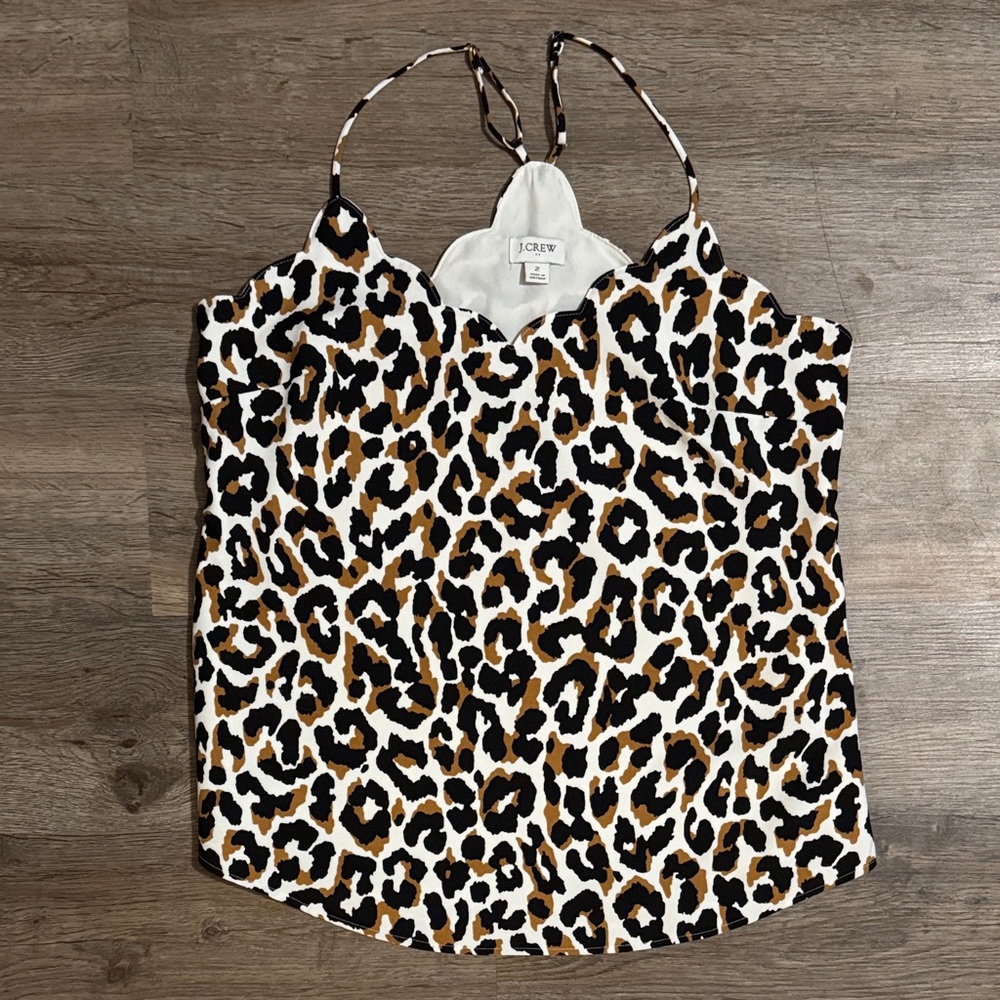 J. Crew Animal Print Camisole in Black and Brown
